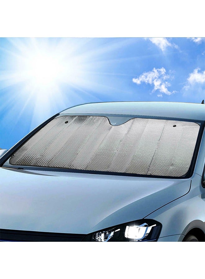 Car Sunscreen Insulation Sun Block Front Windshield Sunshade Block Shading Curtain Car Sun Visor - Image 1