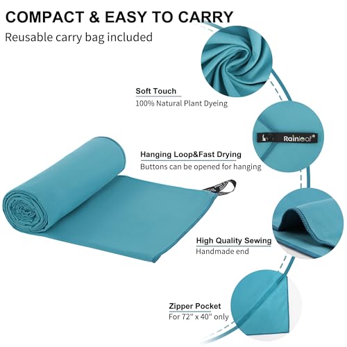 Rainleaf Microfiber Towel Perfect Travel & Gym & Camping Towel. Quick Dry - Super Absorbent - Ultra Compact - Lightweight. Suitable for Trip, Beach, Shower, Backpacking, Pool - Image 3