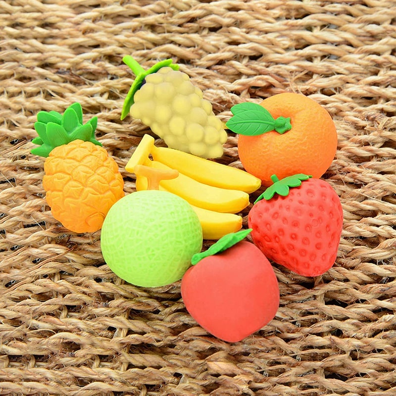 VR CREATIVES 3 x Packet (Random Selection) Cute Eraser Bottle Fruit Style Eraser Set Stationery for Kids School Boys Girls Pack of 12 - Image 4