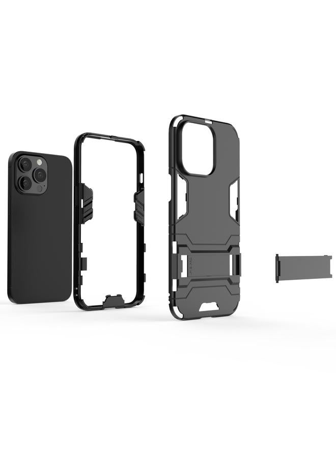 زبون جراب لهاتف iPhone 13 Pro PC + جراب واقٍ مقاوم للصدمات من مادة TPU مع حامل غير مرئي - Image 3