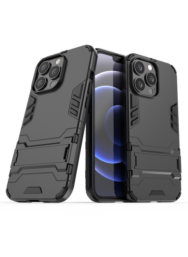 زبون جراب لهاتف iPhone 13 Pro PC + جراب واقٍ مقاوم للصدمات من مادة TPU مع حامل غير مرئي - Image 2