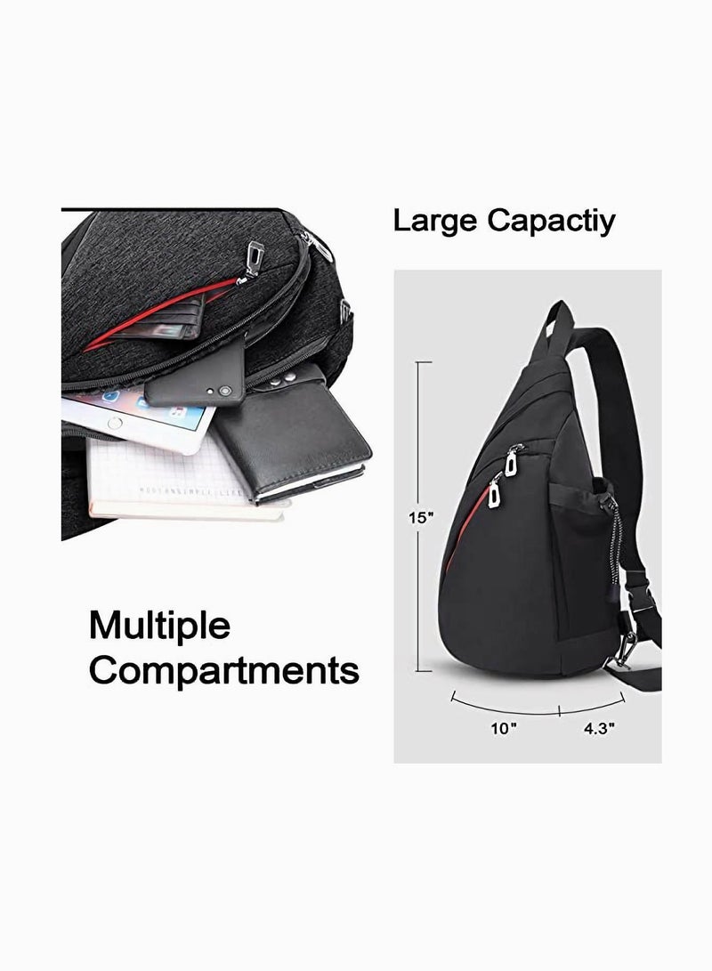 Crossbody Shoulder Bag Casual Retro Backpack Couple Bag Chest Bag for Travel Water Resistant Hiking Daypack for Men Women - Image 4