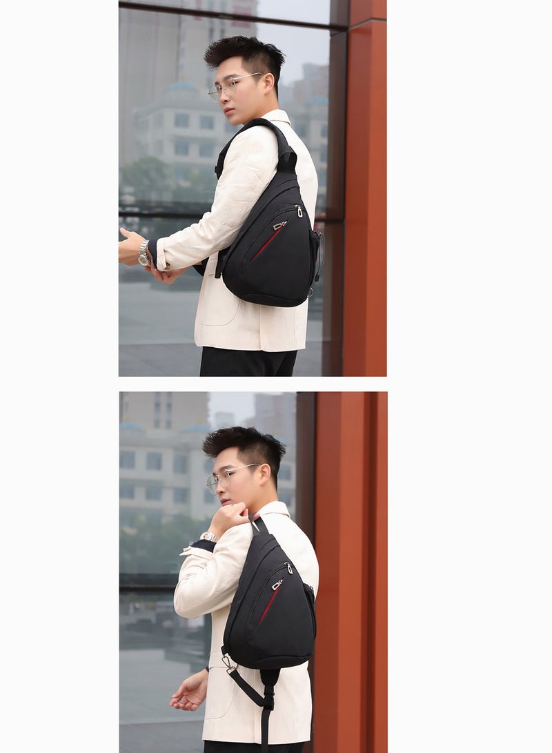 Crossbody Shoulder Bag Casual Retro Backpack Couple Bag Chest Bag for Travel Water Resistant Hiking Daypack for Men Women - Image 2
