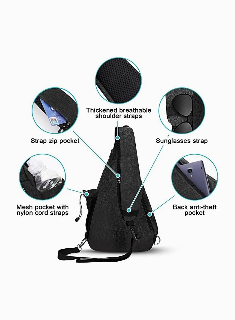 Crossbody Shoulder Bag Casual Retro Backpack Couple Bag Chest Bag for Travel Water Resistant Hiking Daypack for Men Women - Image 3