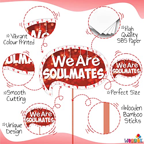 Wobbox Valentine Party Decoration Items| Happy Valentine Party Photo Booth Props for Photoshoot, Valentine Bunting Banner, Valentine Day Party Decoration Kit (FP1049) - Image 5
