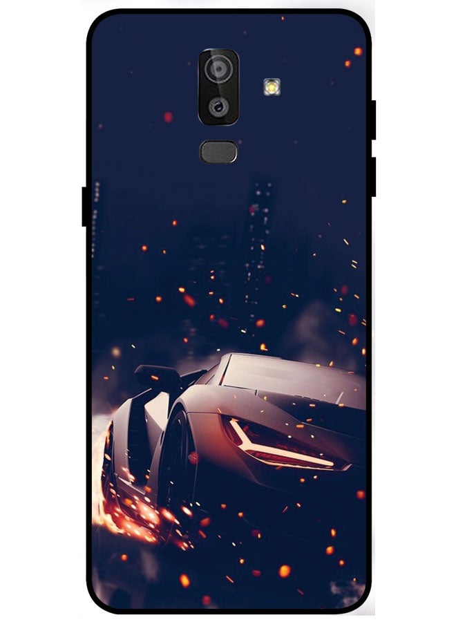 Protective Case Cover For Samsung Galaxy J8 Smart Series Printed Protective Case Cover for Samsung Galaxy J8 Lamborghini One Side Show