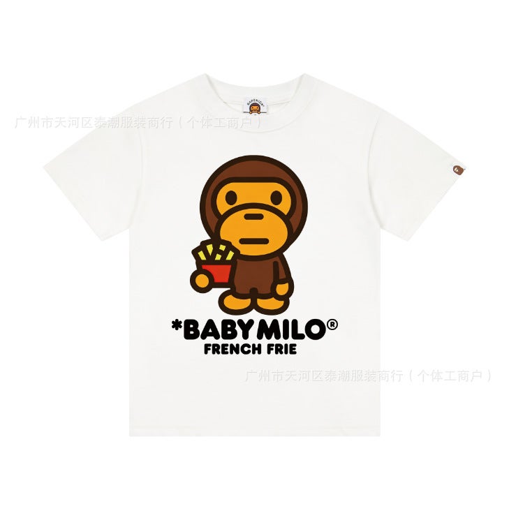 BAPE Camouflage Big Monkey Summer T-Shirt for Boys and Girls, Casual and Versatile - Image 1