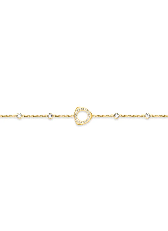 CERRUTI 1881 Giulia Gold Plated Crystal Embedded Triangular Charm Bracelet for Women