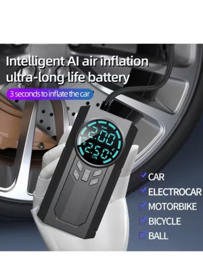 GULFLINK Portable 150PSI Electric Digital Pressure Gauge Air Compressor Pump For Inflating Car Bike Motorcycle Tires Ball - Image 1