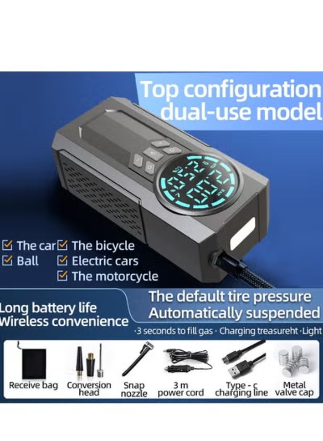 GULFLINK Portable 150PSI Electric Digital Pressure Gauge Air Compressor Pump For Inflating Car Bike Motorcycle Tires Ball - Image 2