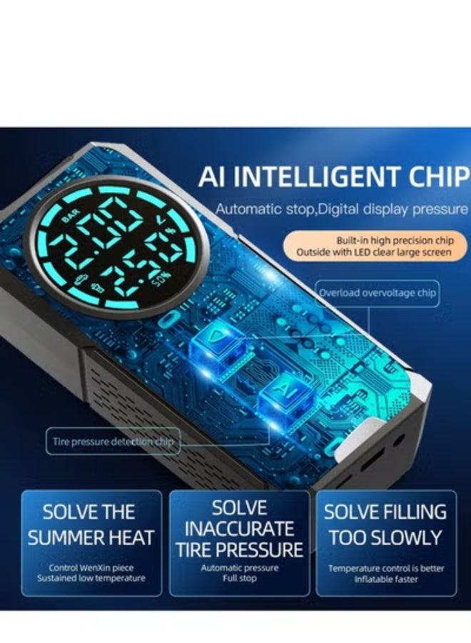 GULFLINK Portable 150PSI Electric Digital Pressure Gauge Air Compressor Pump For Inflating Car Bike Motorcycle Tires Ball - Image 3