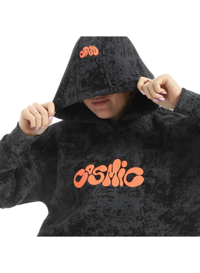 Defect Women's oversized black printed hoodie - Image 4