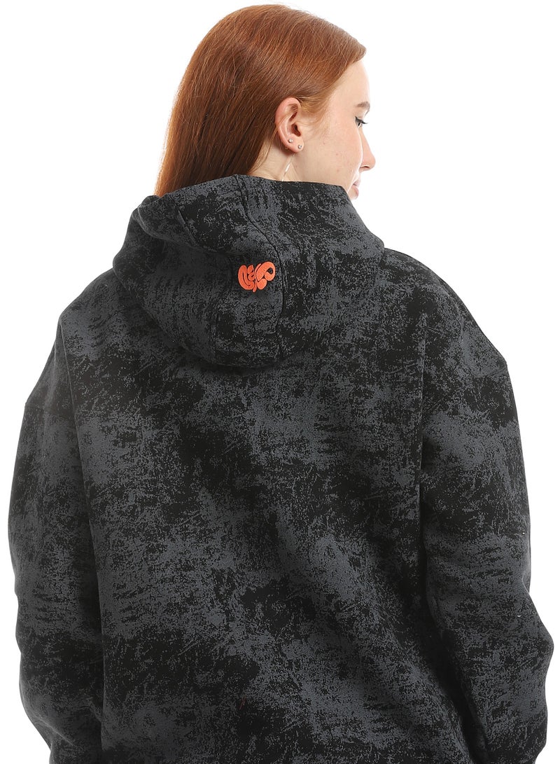 Defect Women's oversized black printed hoodie - Image 3