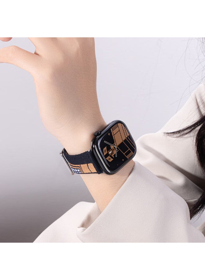 BHO سوار ساعة آبل بوه متوافق مع ساعة آبل S11/se/ultra3 بأسلوب هيرميس لحفلات Iwatch S10/s9/8/7 حزام ساعة محبوك - Image 4