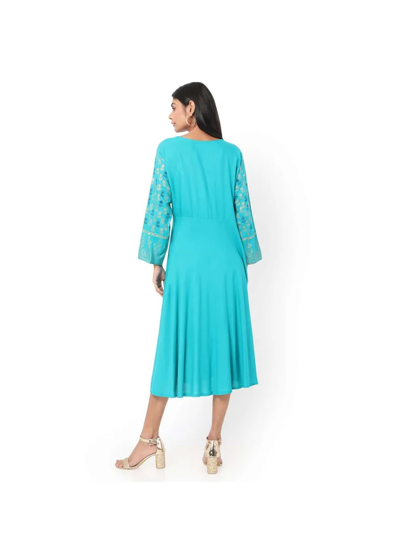 HANA & SARA MULTICOLOUR PRINTED LONG SLEEVES CASUAL SHORT ARABIC KAFTAN JALABIYA DRESS