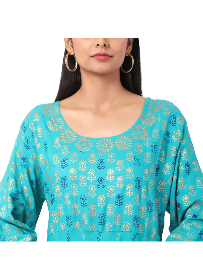 HANA & SARA MULTICOLOUR PRINTED LONG SLEEVES CASUAL SHORT ARABIC KAFTAN JALABIYA DRESS