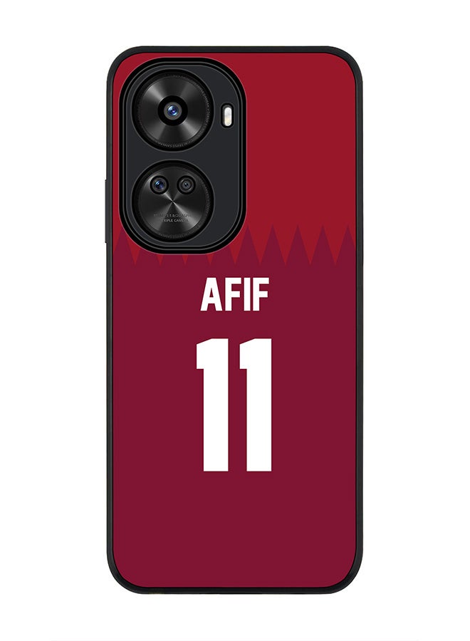 Stylizedd Rugged Black edge case for Huawei nova 12 SE / Huawei nova 11 SE 4G, Slim fit Flexible Thin Cover - Football Team - Qatar, Player Name - Afif - Image 1