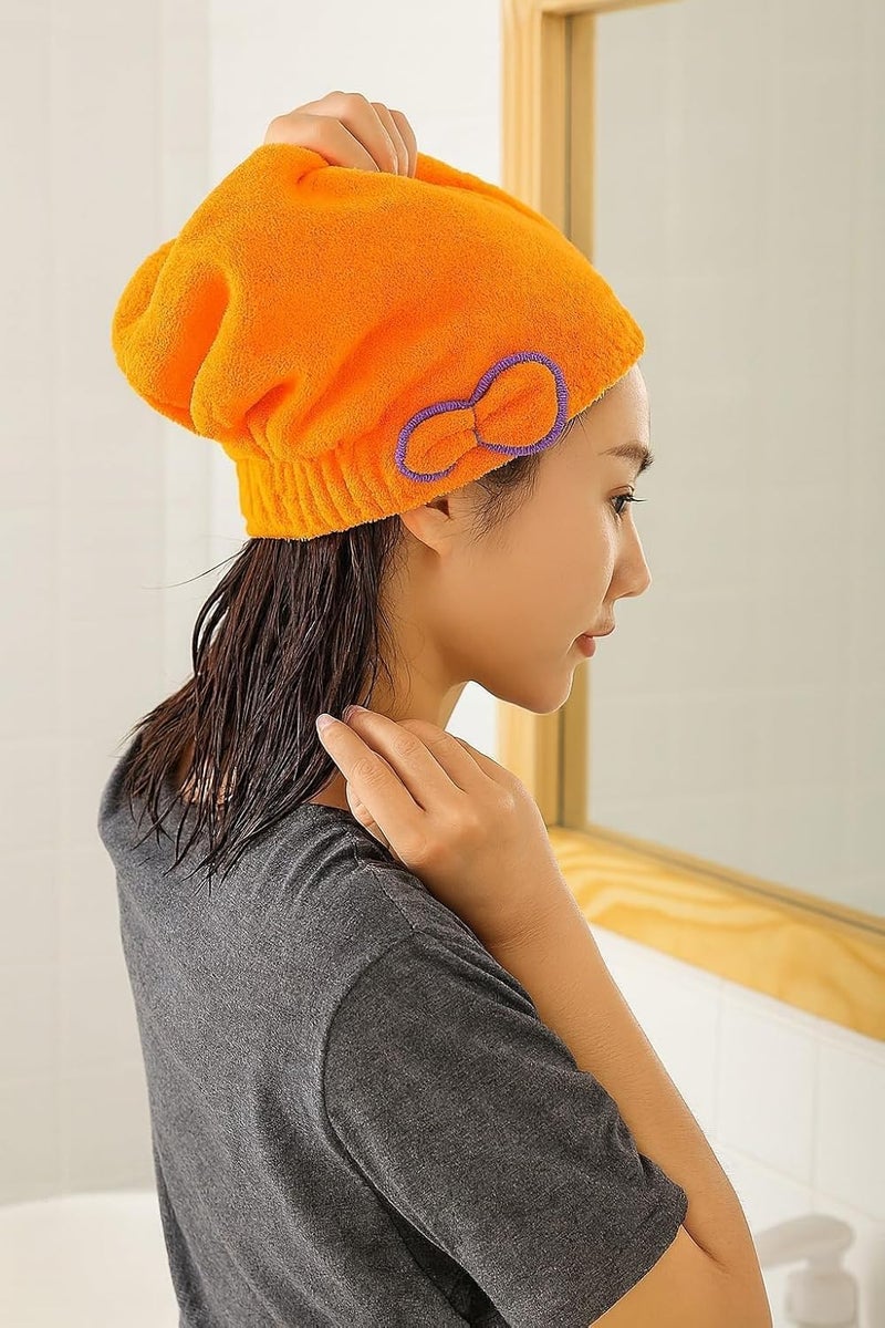 Hair Drying Towel Microfiber Turban Wrap for Wet and Curly Hair, Quick Dry Soft Lightweight Head Towel Cap for Women and Girls, Shower Gym Travel - Image 4