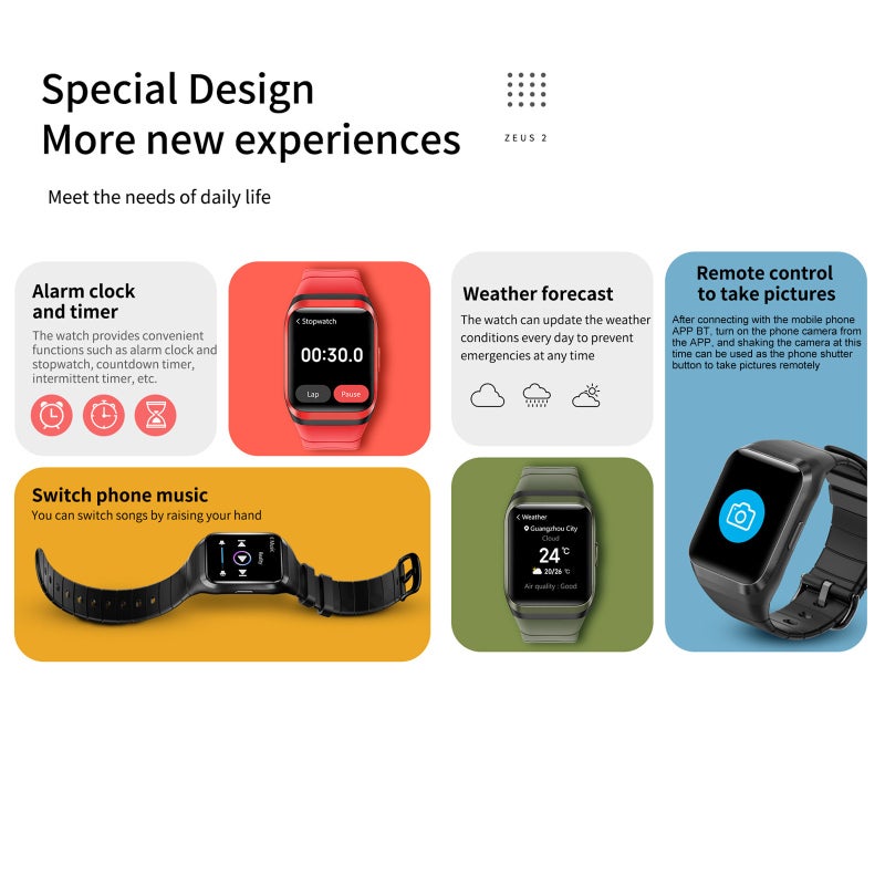 LOKMAT ZEUS 2 Professional Outdoor Sports Smartwatch 1.69'' TFT Full-touch Screen GPS+Glonass+Beidou Positioning Health Monitor Multi-Sports Mode IP68 Waterproof Compatible with Android iOS - Image 4