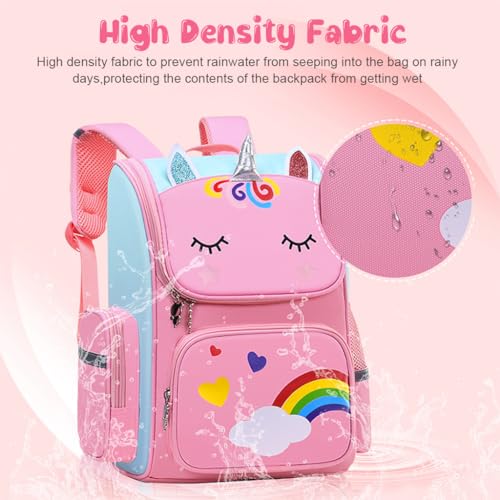 FancykuÂ® School Bags for Kids, Unicorn Backpack for Girls, Stylish Durable Waterproof School Backpack for Kids' Birthday Gift, (06 To 12 Years) - Pink - Image 4