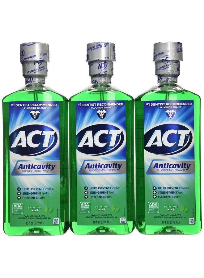 Act Anticavity Fluoride Mouthwash Mint 18 fl oz (Pack of 3)(Packaging May Vary) - Image 2