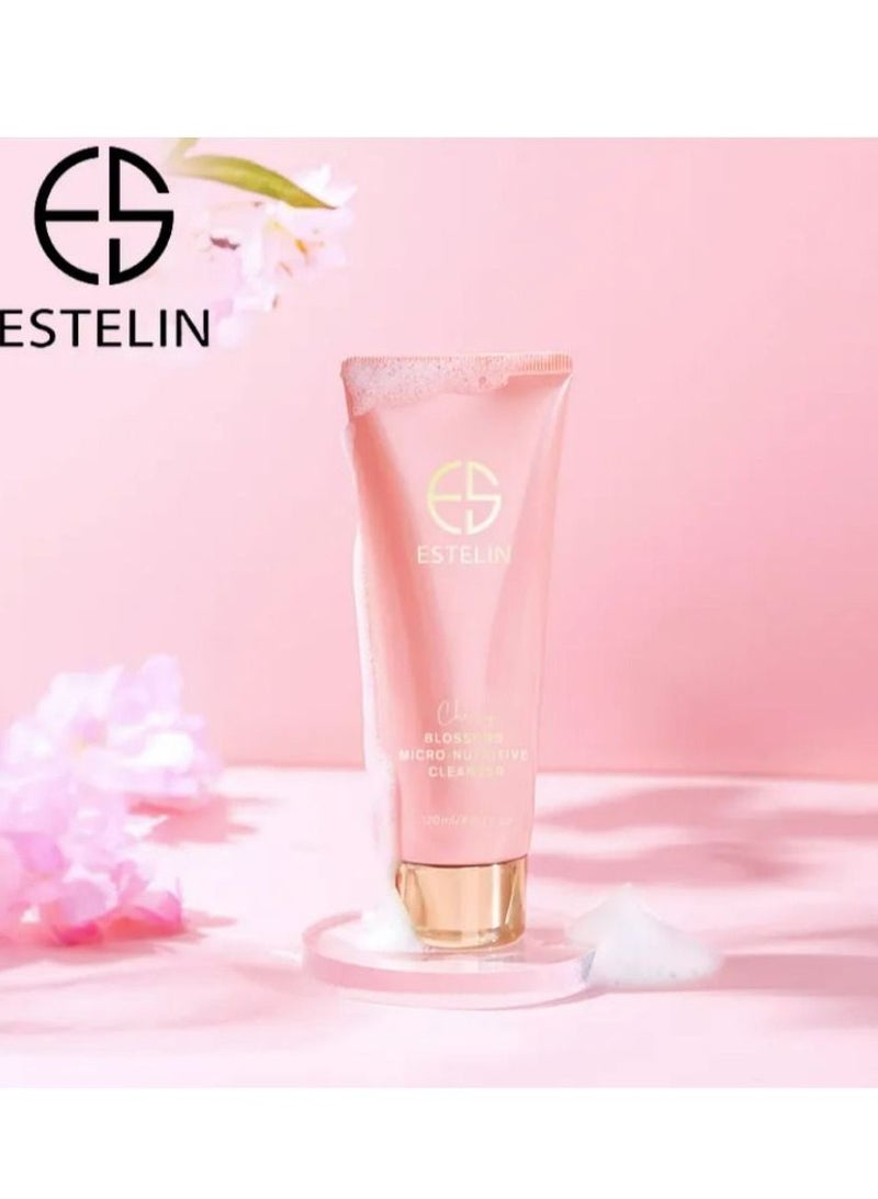 إستيلين منظف ​​مغذي صغير بأزهار الكرز للعناية بالبشرة 100 مل، تنظيف عميق لتلاشي البقع الداكنة، تنظيف الوجه 100 مل - Image 4