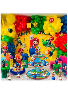 FRUITFUL PARTY Super Mario Cupcake Stand, Super Mario Birthday Decorations 3-Tier Super Mario Bros Cupcake Stand with 12pcs Mario Cupcake Toppers for Super Mario Birthday Party Supplies for Boys Kids  - Image 4