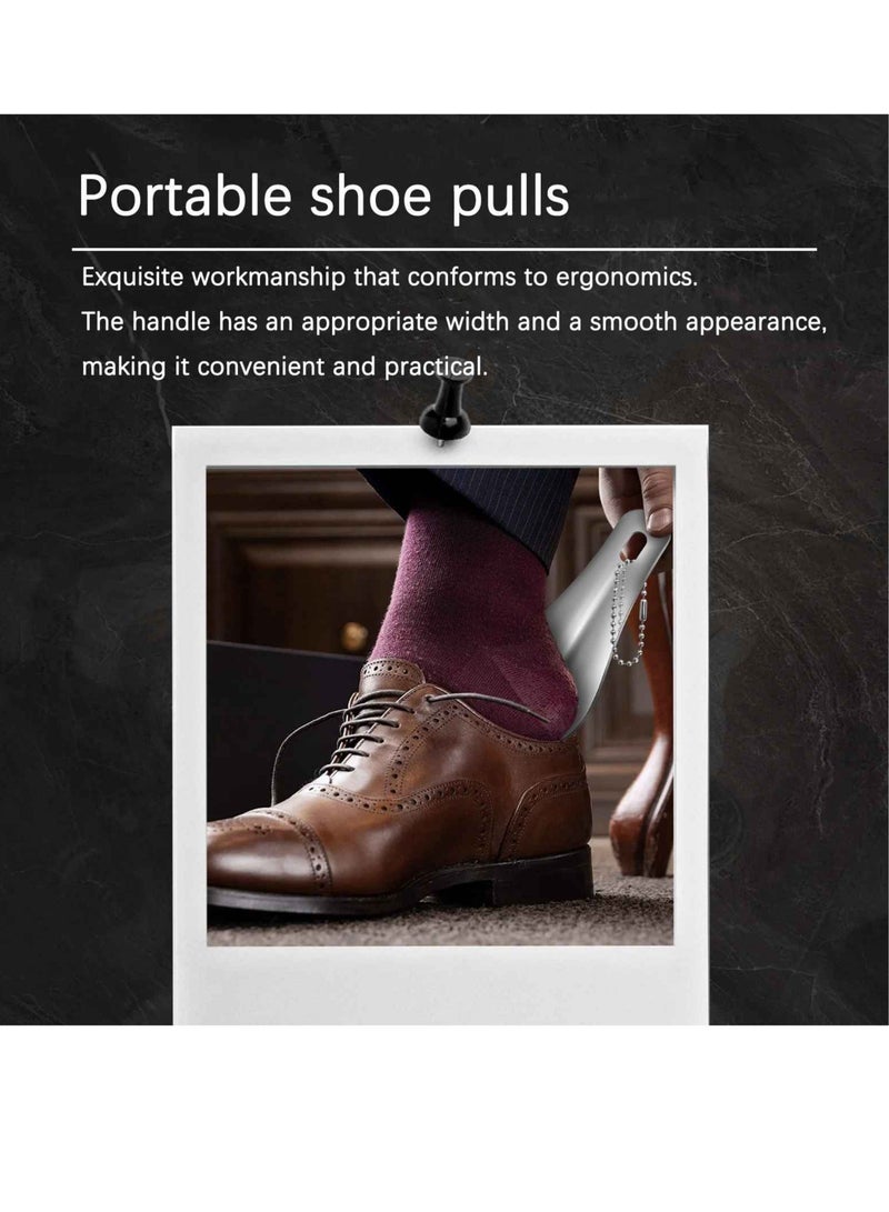 Metal Shoe Horn, Mini Travel Shoe Spoon, Easy To Carry Short Shoe Horn, Lightweight And Durable Stainless Steel Portable Key Ring Shoe Horn For Men Women, (1pc, Grey) - Image 3