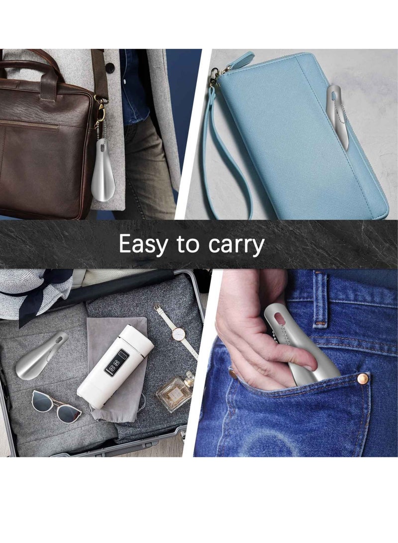 Metal Shoe Horn, Mini Travel Shoe Spoon, Easy To Carry Short Shoe Horn, Lightweight And Durable Stainless Steel Portable Key Ring Shoe Horn For Men Women, (1pc, Grey) - Image 4