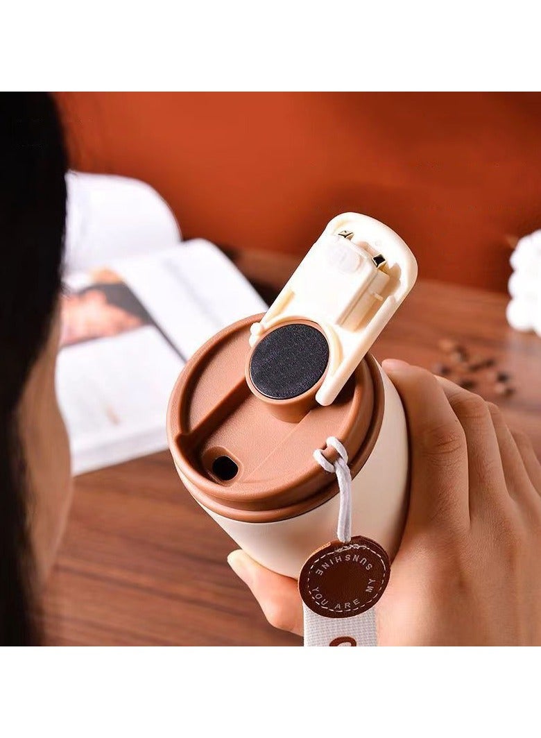 460 ml Stainless Steel Coffee Mug with Lid and Lanyard  - Image 3