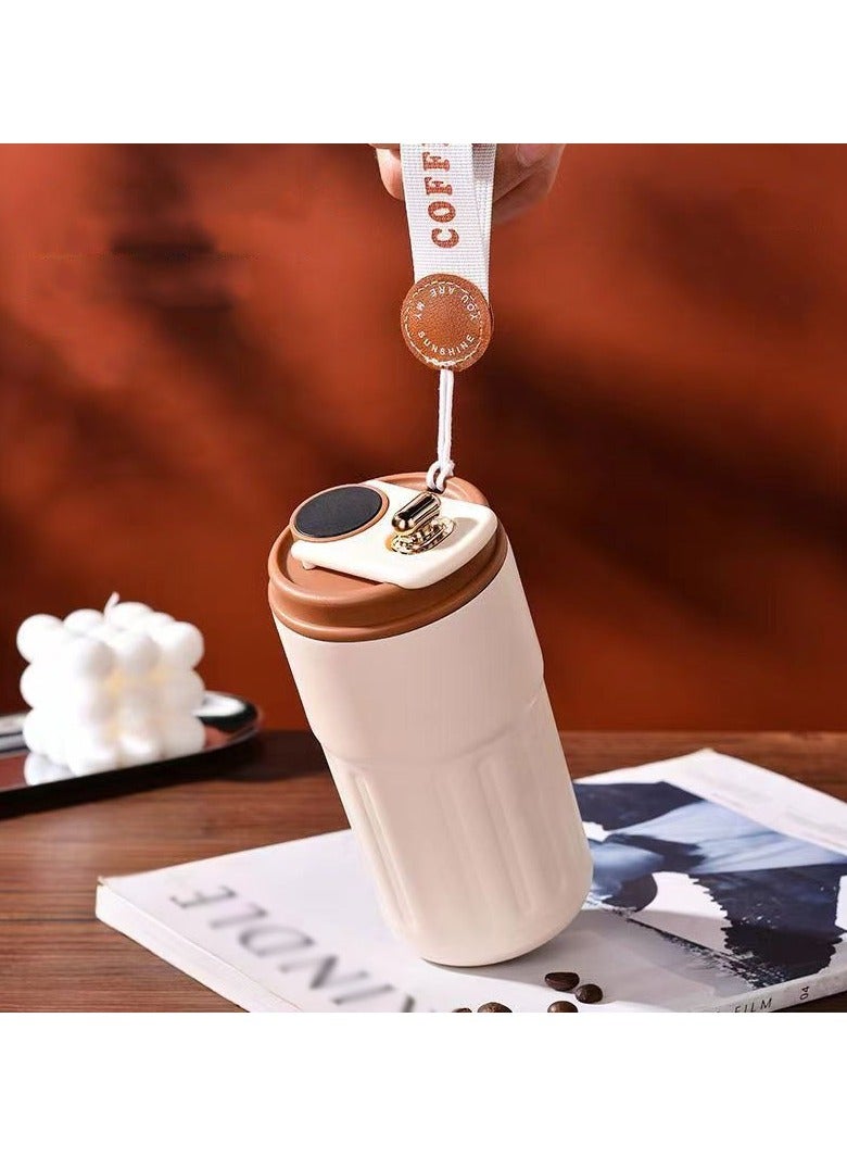 460 ml Stainless Steel Coffee Mug with Lid and Lanyard  - Image 2