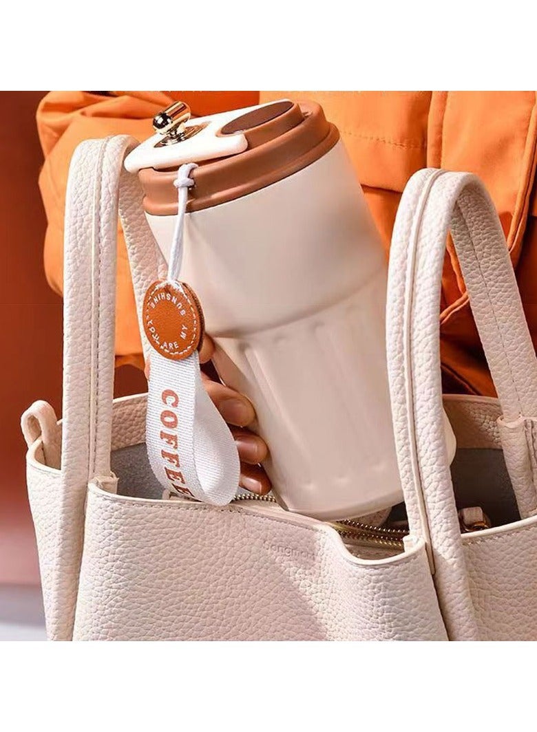 460 ml Stainless Steel Coffee Mug with Lid and Lanyard  - Image 4