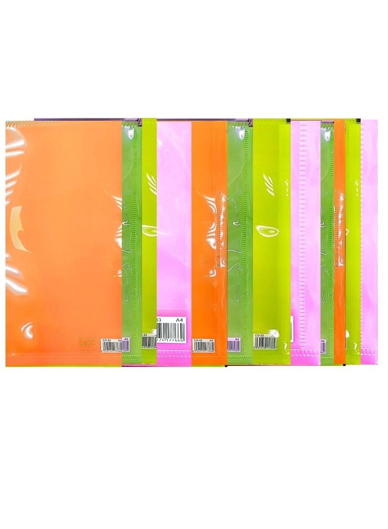 COSTANTINO 12-piece A4 Zipper File Multicolor (Color May Changes In Packing)