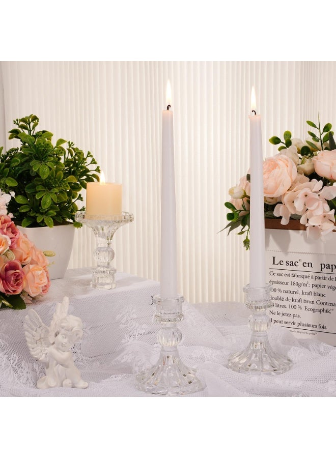 WALALLA Set of 6 Clear Glass Taper Candlestick Holders, Decorative Candle Stand Centerpiece for Wedding, Christmas, Anniversary Party Table & Home Decor - Image 2