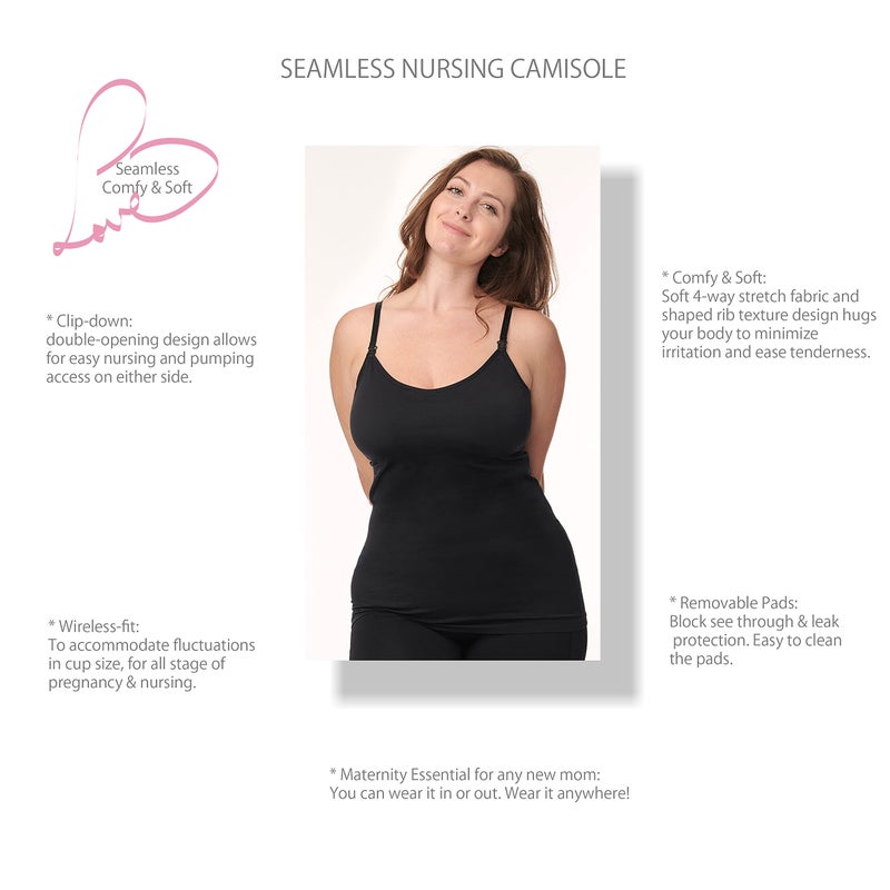 Under Control Nursing Cami Tank Tops for Breastfeeding Women Nursing Tops Maternity Shirts, Camisoles with Built in Bra 3Pack (US, Alpha, Regular, Regular, Large/Burgendy/Green) - Image 3