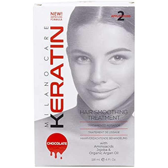 Milano Care KERATIN HAIR SMOOTHING TREATMENT KIT  KERATIN HAIR TREATMENT AND CLARIFYING SHAMPOO  PROFESSIONAL SALON SMOOTHING SYSTEM - KERATIN HAIR DUO KIT, CHOCOLATE 4 FL OZ - Image 2