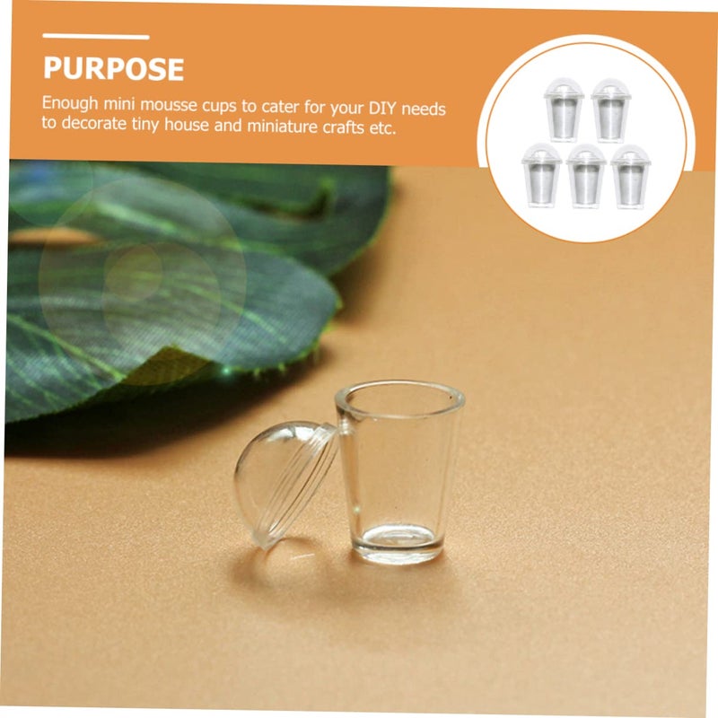 5 Miniature Realistic Milk Tea Cups For Dollhouse DIY Crafts And Tiny House Scenes - Image 5