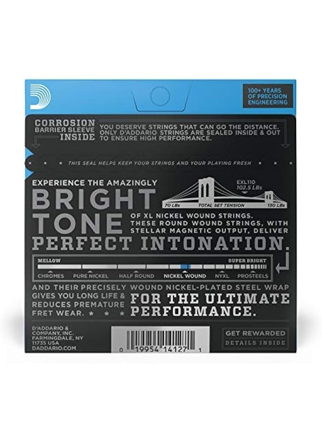 D'Addario Guitar Strings - XL Nickel Electric Guitar Strings - EXL110 - Perfect Intonation, Consistent Feel, Reliable Durability - For 6 String Guitars - 10-46 Regular Light  - Image 2
