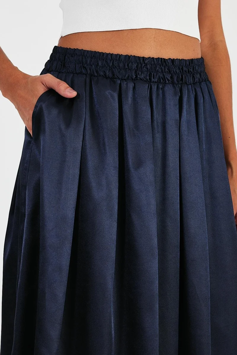Alexander Gardi Alexandergardı Side Pocket Elastic Waist Pleated SKIRT (B24-00199)