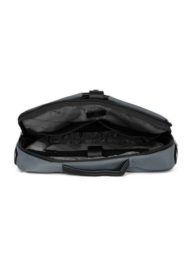 SWISS MILITARY CIPHER Premium 15.6 Inch Professionals Laptop Bag with Quick Access Pockets Anti-Theft Back Pocket, Trolley Sleeve, and Adjustable Strap, Durable Nylon Office, Travel Use 8L Grey - Image 5