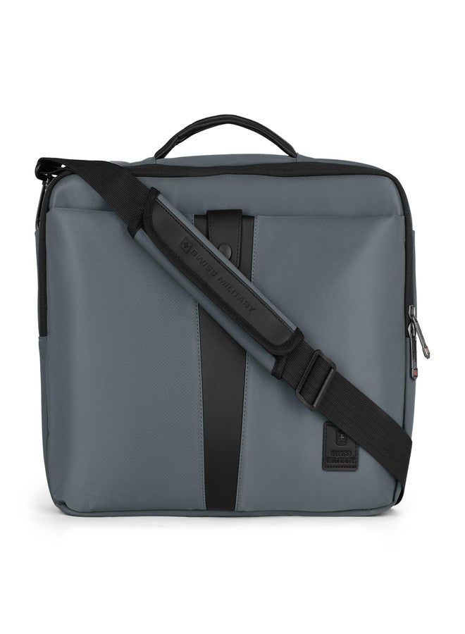 SWISS MILITARY CIPHER Premium 15.6 Inch Professionals Laptop Bag with Quick Access Pockets Anti-Theft Back Pocket, Trolley Sleeve, and Adjustable Strap, Durable Nylon Office, Travel Use 8L Grey - Image 1
