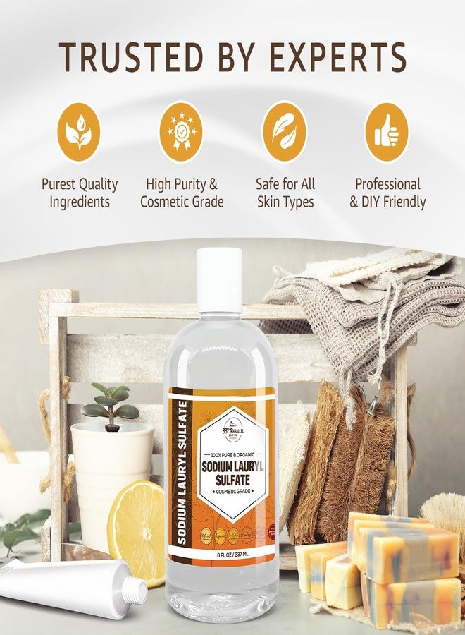 33RD PARALLEL SOAP CO. Sodium Lauryl Sulfate (SLS) Liquid (8oz) | Powerful Foaming Cleanser & Emulsifier for Shampoos, Body Wash, Soaps, Detergents & Household Cleaning Products | 8 OUNCES - Image 5