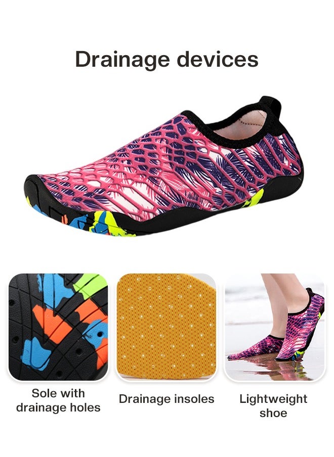 GROIC 1 Pair Water Shoes Barefoot Beach Pool Shoes Quick-Dry Aqua Yoga Socks Slip-on for Women Surf Swim Water Sport, Beach Swim Yoga Exercise Shoes with Foot Massage  - Image 5