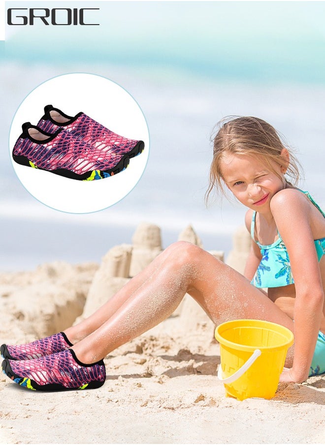 GROIC 1 Pair Water Shoes Barefoot Beach Pool Shoes Quick-Dry Aqua Yoga Socks Slip-on for Women Surf Swim Water Sport, Beach Swim Yoga Exercise Shoes with Foot Massage  - Image 1