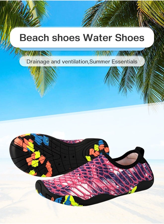 GROIC 1 Pair Water Shoes Barefoot Beach Pool Shoes Quick-Dry Aqua Yoga Socks Slip-on for Women Surf Swim Water Sport, Beach Swim Yoga Exercise Shoes with Foot Massage  - Image 3
