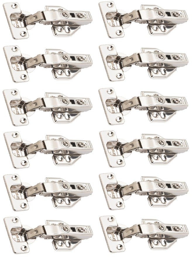 Met Craft 8 Degree Stainless Steel Non Magnetic Heavy Soft Close Hydraulic Concealed Hinges for Half Overlay Door Pack of 6 Pair (8 Degree Crank, Silver) - Image 1