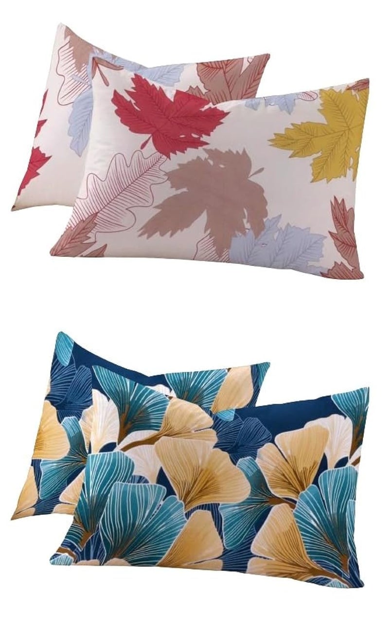 RD TREND® Glace Cotton Assorted Pillow Cover Set of 2 (4 Pcs) – Premium 210 TC, Standard Size 18"x28" | Soft & Breathable Floral Printed Design for Bedroom |Multi 1 - Image 1