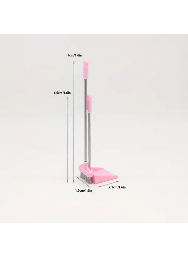 Pink 1 12 Scale Miniature Dollhouse Cleaning Tools Broom And Dustpan - Image 4