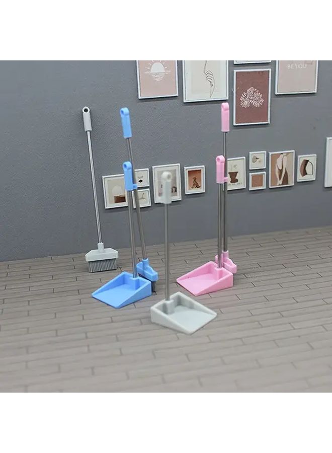 Pink 1 12 Scale Miniature Dollhouse Cleaning Tools Broom And Dustpan - Image 2