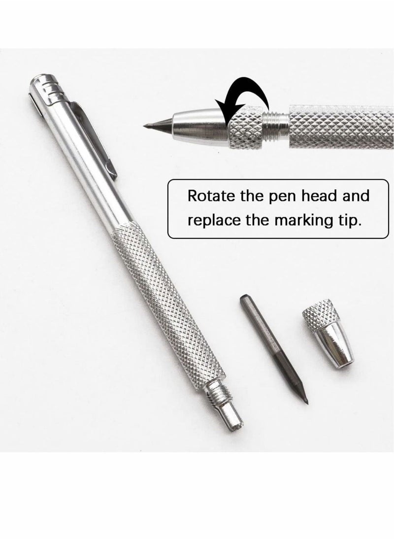 Excefore - Tungsten Carbide Scriber with Magnet, 4 Pcs  Carbide Scriber Marking Tools with Extra 4 Replacement Marking Tip - Image 1